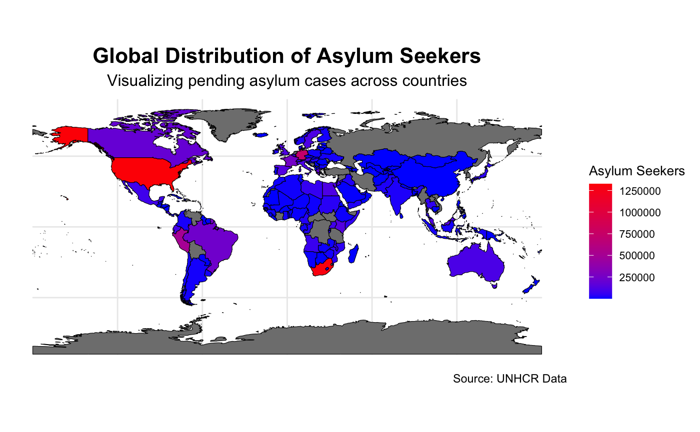 Choropleth Map: Global Distribution of Asylum Seekers